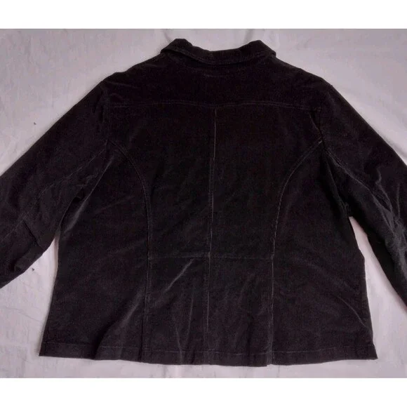 Vintage Gitano Corduroy Blazer Jacket Black Y2K Gilmore Girls Women's Plus 26W - Picture 11 of 15